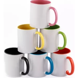 Caneca Cerâmica de Alça Colorida 325ml - CA01